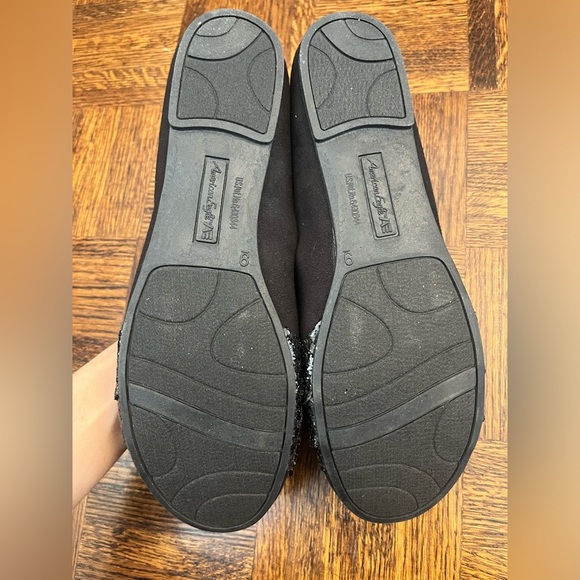 American Eagle AVERY Black Glitter Flats SIZE 9 - Picture 7 of 7